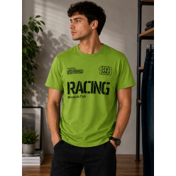 Racing Motorcycle Club Baskılı Yeşil Tişört