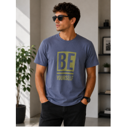 Be Yourself Yazılı Günlük Erkek Tişört