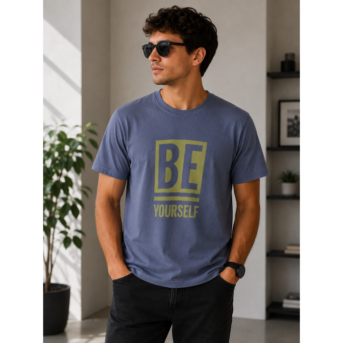 Be Yourself Yazılı Günlük Erkek Tişört