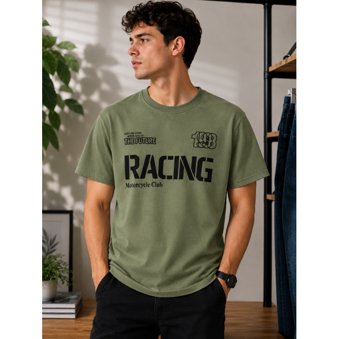 Racing Club Vintage Haki Tişört