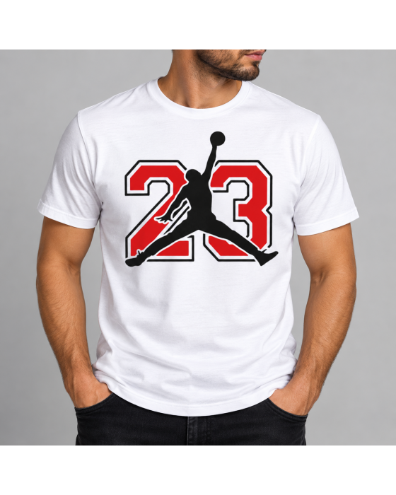 23 Basketbol Silüeti Baskılı Erkek Tişört