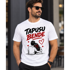 Tapusu Bende Sevgili Temalı Baskılı Beyaz Tişört