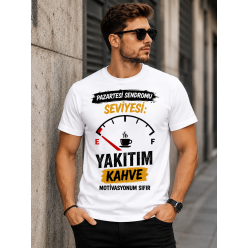 Pazartesi Sendromu Kahve Motivasyon Baskılı Erkek Tişört