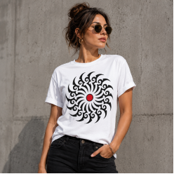 Tribal Güneş Baskılı Kadın Tişört