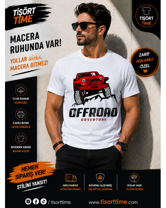 Off Road Baskılı Erkek Tişört