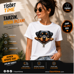 Rottweiler Baskılı Kadın Tişört